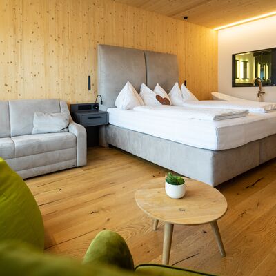 Schlafbereich der Junior Suite das Katschberg