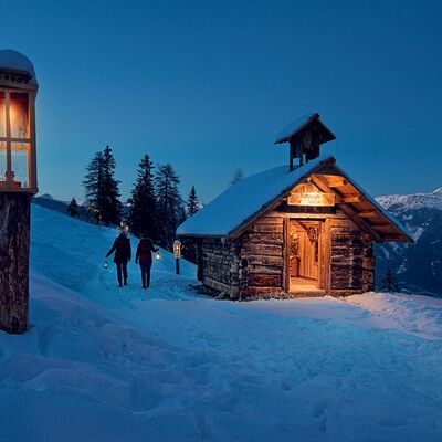 Nachtaufnahme vom Adventweg Katschberg
