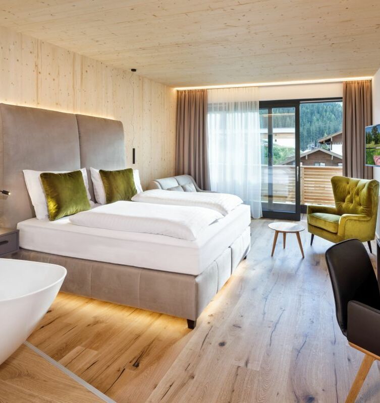Schlafbereich der Junio Suite das Katschberg