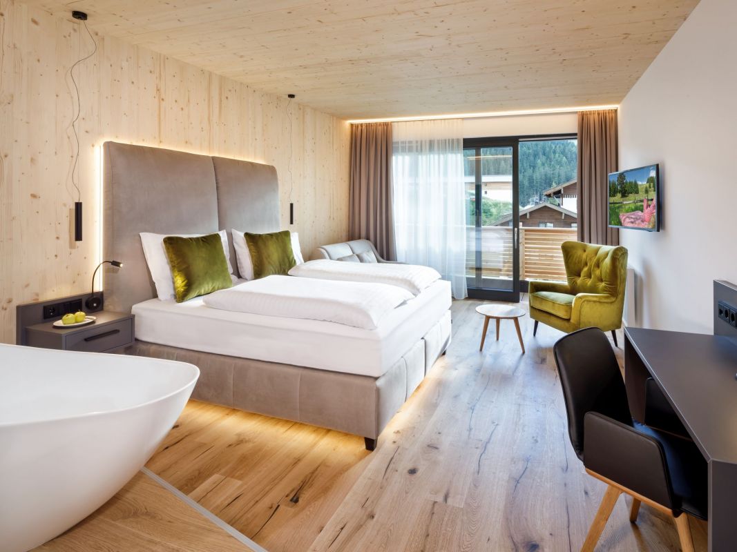 Schlafbereich der Junio Suite das Katschberg